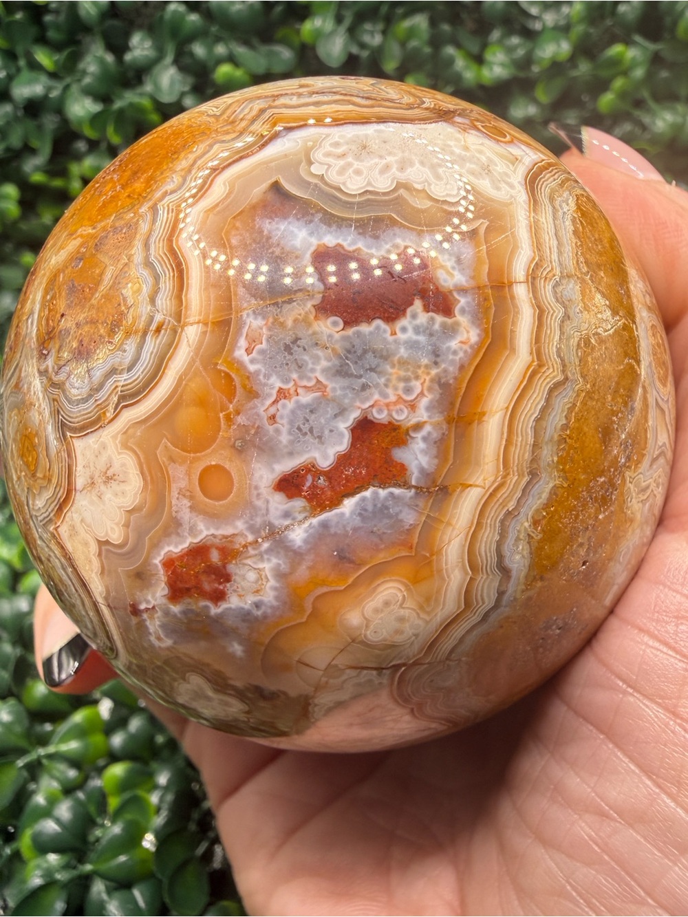 STUNNING LAGUNA LACE AGATE SPHERE 75mm - Picture 13 of 13